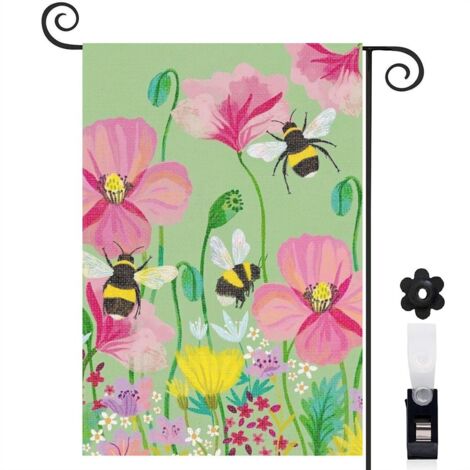 Drapeau de jardin extérieur décoration saisonnière toile épaisse double face 30 x 45 cm pour jardin maison