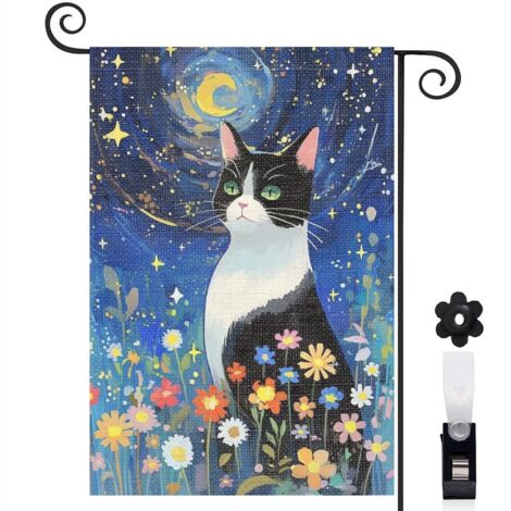 Drapeau de jardin Joyeuses saisons en lin lavable 30 x 45 cm décoratif et élégant maison de campagne