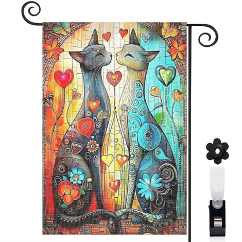 Drapeau de jardin Joyeuses saisons en lin lavable 30 x 45 cm lavable jardin et cour