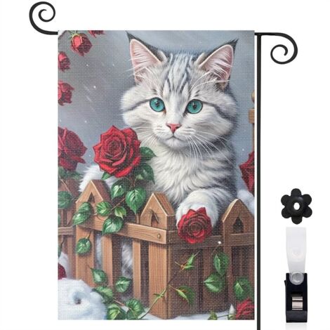 Drapeau de jardin Joyeuses saisons en lin lavable 30 x 45 cm lavable maison de campagne