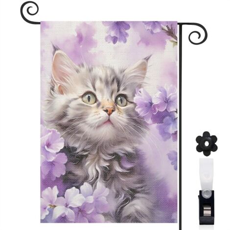 Drapeau de jardin Joyeuses saisons en lin lavable 30 x 45 cm lavable terrasse et balcon