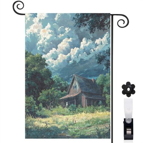 Drapeau de jardin Joyeuses saisons en toile de jute 30 x 45 cm vertical décoration saisonnière pour jardin
