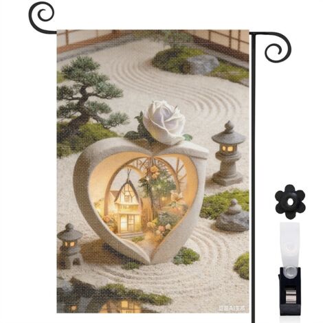 Drapeau de jardin lumières magiques et forêt violette 30 x 45 cm décoration terrasse et extérieur