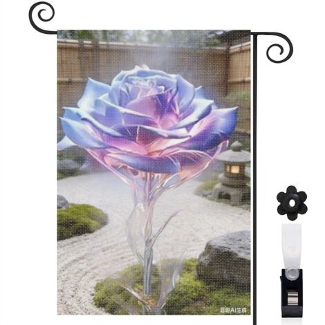 Drapeau de jardin rose magique bleue violette 30 x 45 cm décoration extérieure jardin