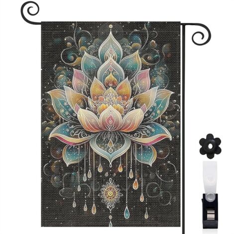 Drapeau de jardin vertical décoration extérieure toile durable double face 30 x 45 cm pour balcon terrasse