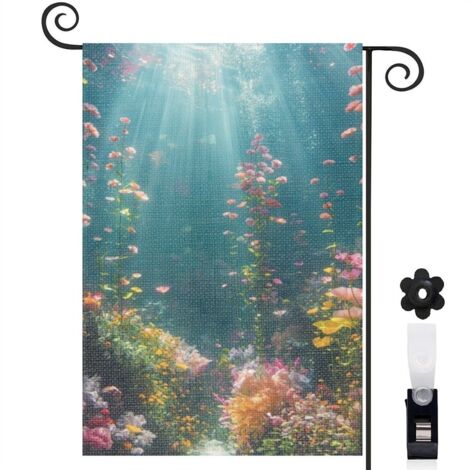 Drapeau de jardin vertical décoration extérieure toile durable double face 30 x 45 cm pour cour maison terrasse