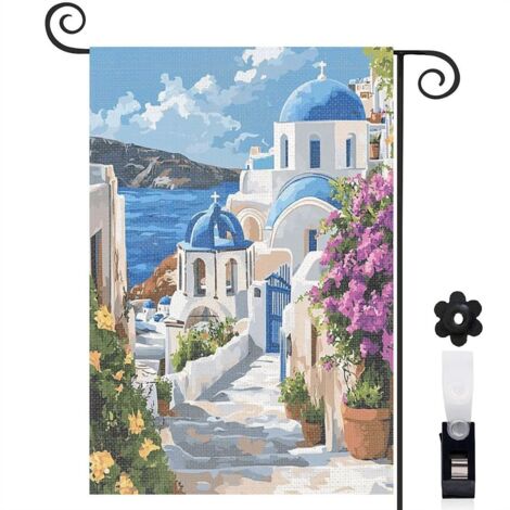 Drapeau de jardin vertical décoration extérieure toile durable double face 30 x 45 cm pour jardin maison