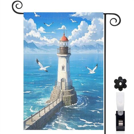 Drapeau de jardin vertical décoration extérieure toile épaisse double face 30 x 45 cm pour cour maison terrasse