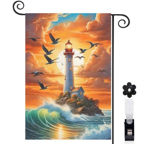 Drapeau de jardin vertical décoration extérieure toile épaisse double face 30 x 45 cm pour entrée maison