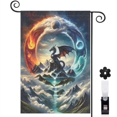 Drapeau de jardin vertical décoration extérieure toile épaisse double face 30 x 45 cm pour jardin maison