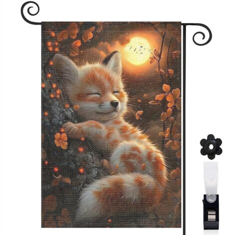 Drapeau de jardin vertical décoration extérieure toile lavable double face 30 x 45 cm pour cour maison terrasse