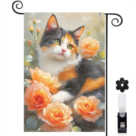 Drapeau de jardin vertical décoration maison toile durable double face 30 x 45 cm pour entrée maison