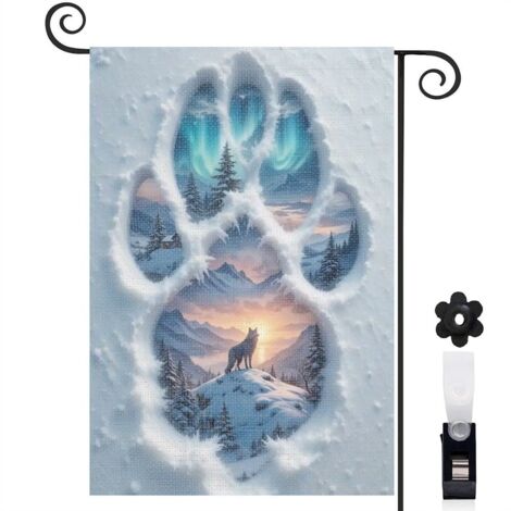 Drapeau de jardin vertical décoration maison toile durable double face 30 x 45 cm pour porche et cour