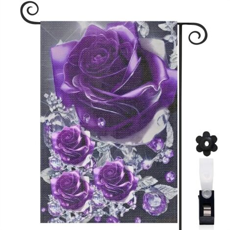 Drapeau de jardin vertical décoration maison toile lavable double face 30 x 45 cm pour entrée maison