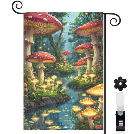 Drapeau de jardin vertical décoration maison toile lavable double face 30 x 45 cm pour porche et cour