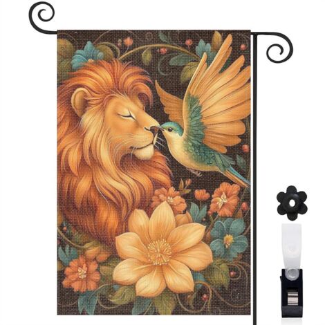 Drapeau de jardin vertical décoration maison toile résistante double face 30 x 45 cm pour porche et cour