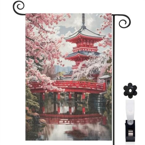 Drapeau de jardin vertical décoration pour maison de campagne toile durable double face 30 x 45 cm pour entrée maison