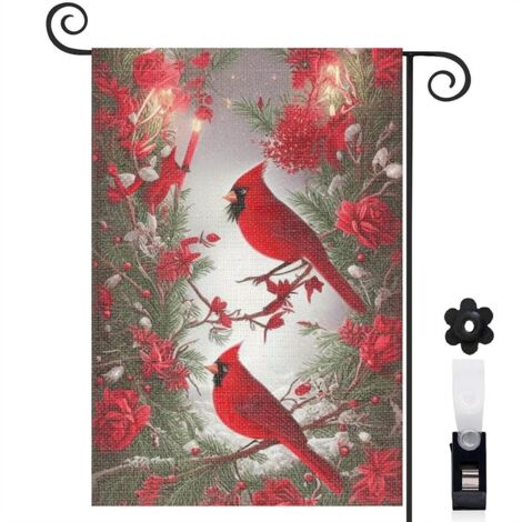 Drapeau de jardin vertical décoration pour maison de campagne toile épaisse double face 30 x 45 cm pour balcon terrasse