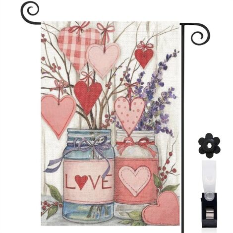 Drapeau de jardin vertical décoration pour maison de campagne toile épaisse double face 30 x 45 cm pour porche et cour