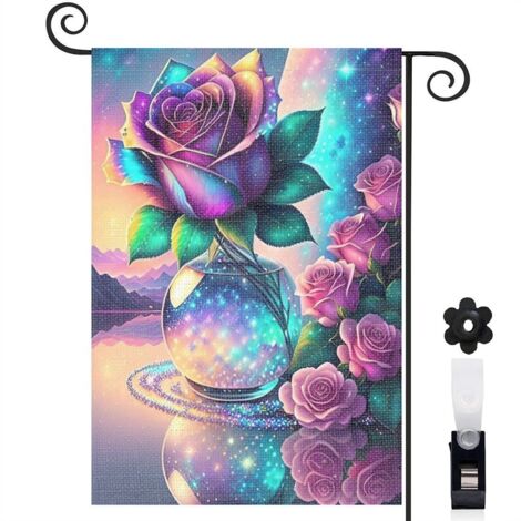Drapeau de jardin vertical décoration pour maison de campagne toile lavable double face 30 x 45 cm pour entrée maison