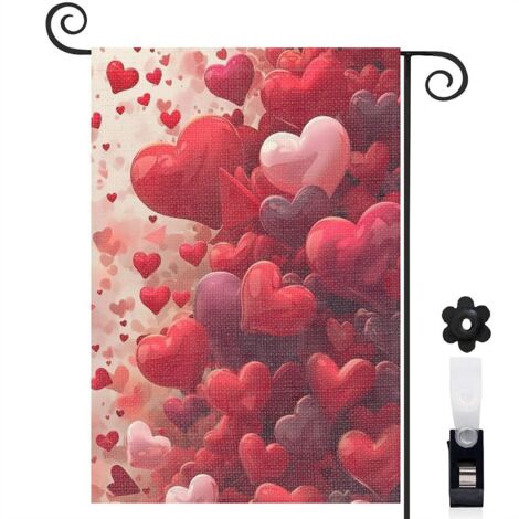 Drapeau de jardin vertical décoration pour maison de campagne toile lavable double face 30 x 45 cm pour jardin maison