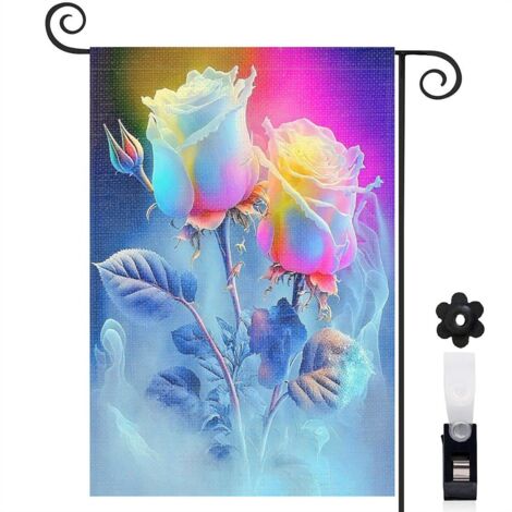 Drapeau de jardin vertical décoration pour maison de campagne toile résistante double face 30 x 45 cm pour cour maison terrasse