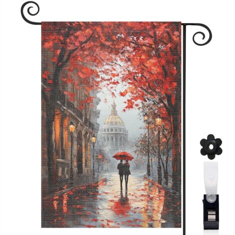 Drapeau de jardin vertical décoration pour maison de campagne toile résistante double face 30 x 45 cm pour jardin maison