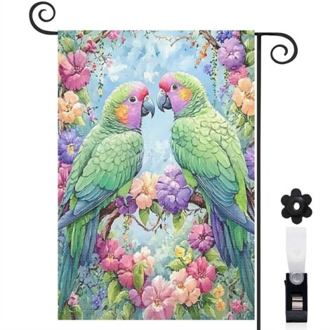 Drapeau de jardin vertical décoration pour maison de campagne toile résistante double face 30 x 45 cm pour porche et cour