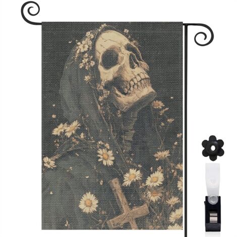 Drapeau de jardin vertical décoration saisonnière toile épaisse double face 30 x 45 cm pour balcon terrasse