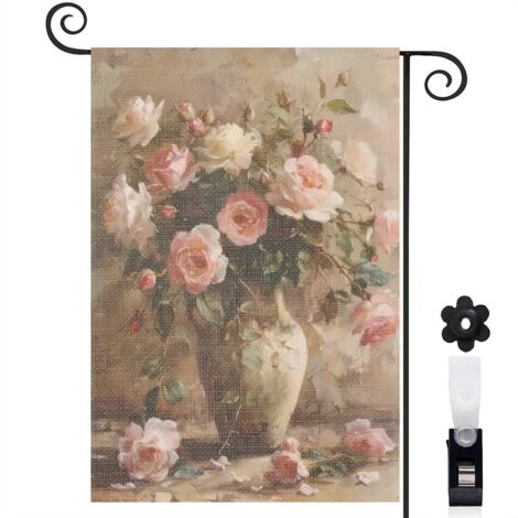 Drapeau de jardin vertical décoration saisonnière toile épaisse double face 30 x 45 cm pour porche et cour