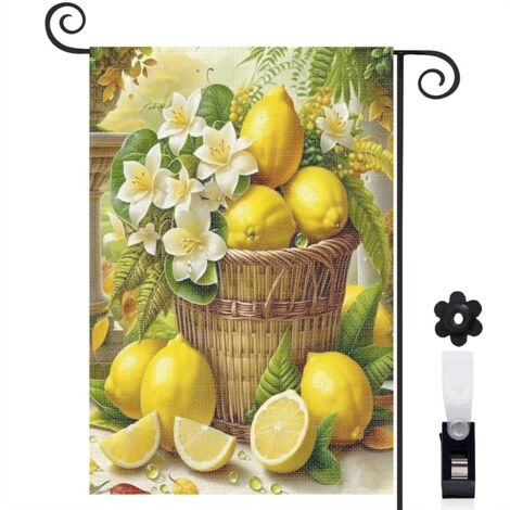 Drapeau de jardin vertical décoration saisonnière toile lavable double face 30 x 45 cm pour balcon terrasse