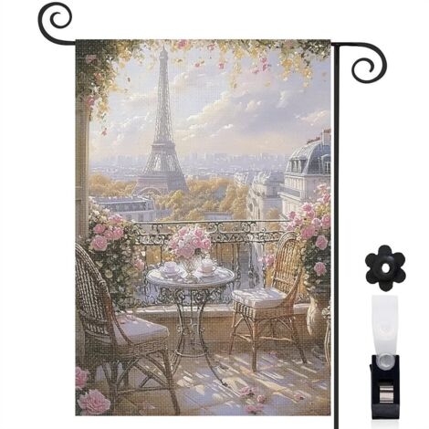 Drapeau de jardin vertical décoration saisonnière toile résistante double face 30 x 45 cm pour cour maison terrasse