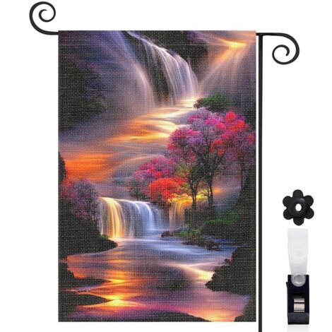Drapeau de jardin vertical décoration saisonnière toile résistante double face 30 x 45 cm pour porche et cour