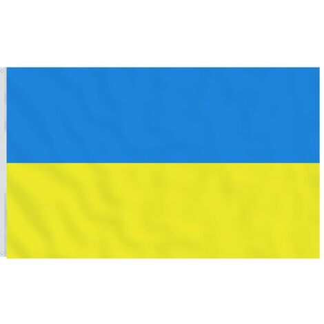 Drapeau de l'Ukraine avec œillets en laiton 90x150 cm vidaXL