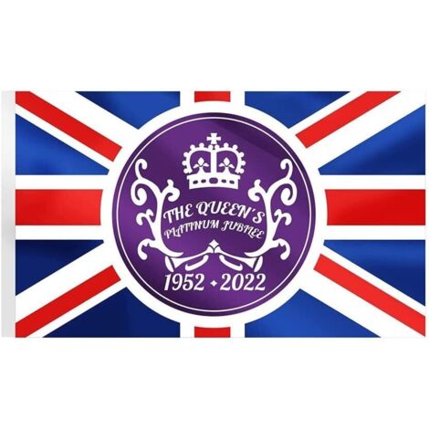 Drapeau du Royaume-Uni, Reine Elizabeth II, 90 x 150 cm (3 x 5 pieds), Royaume-Uni, Roy