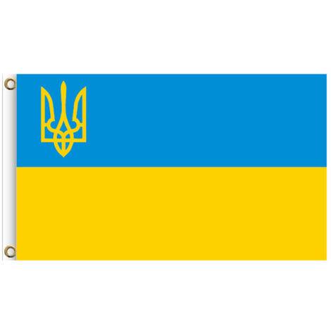 Drapeau national ukrainien 90x150cm bleu et jaune, drapeau flottant pour la décoration de cour et de pelouse extérieure