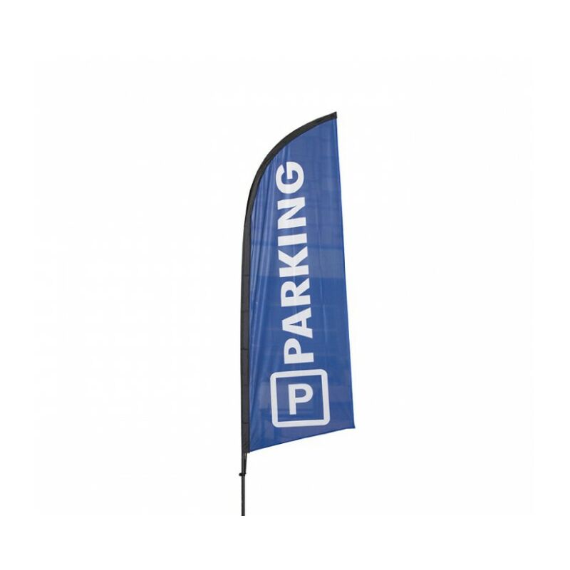 Interface Plv - Drapeau publicitaire parking de dimensions 225 x 85 cm avec mat