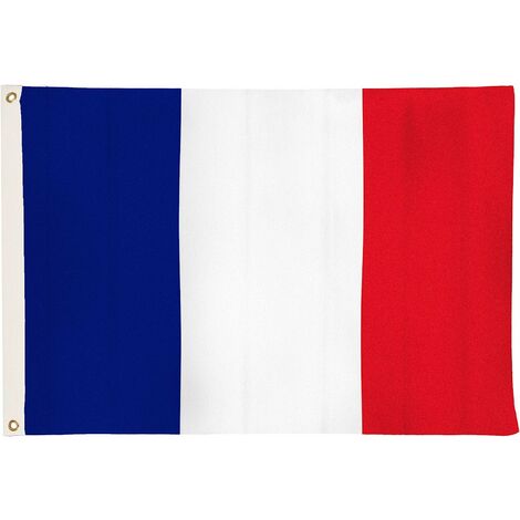 Drapeaux drapeau de la France avec 2 oeillets métalliques, résistants aux intempéries - drapeau national français 90 x 150 cm, tricolore