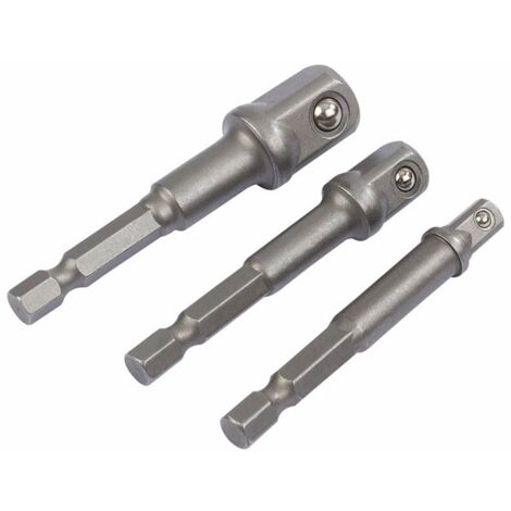 Draper 00005 3-Piece Socket Adapter Set with 1/4", 3/8", and 1/2" Drive Sizes, Including 1/4" Hex and Square Drive Adapters