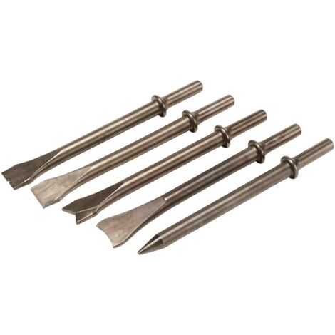 Draper 01090 4-Piece and 5-Piece Air Hammer Chisel Set Compatible with Various Air Tools for Heavy-Duty Demolition and Metalworking