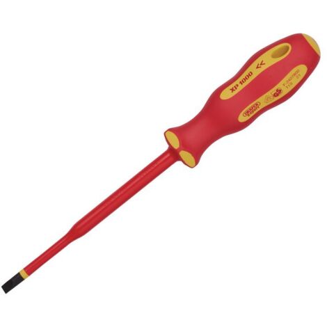 Draper 02161 Ergo Plus™ Slimline Plain Slot VDE Screwdriver (5.5mm x 125mm) - Insulated, Professional-Grade Electrical Tool