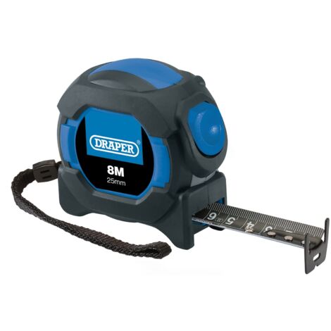 Draper 04771 Nastro di misurazione con blocco automatico, 8 m, 25 mm, blu e nero, taglia unica
