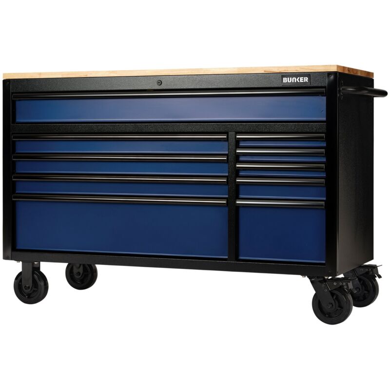 Draper 08237 BUNKER 10 Drawer Workbench Roller Tool Cabinet, 56