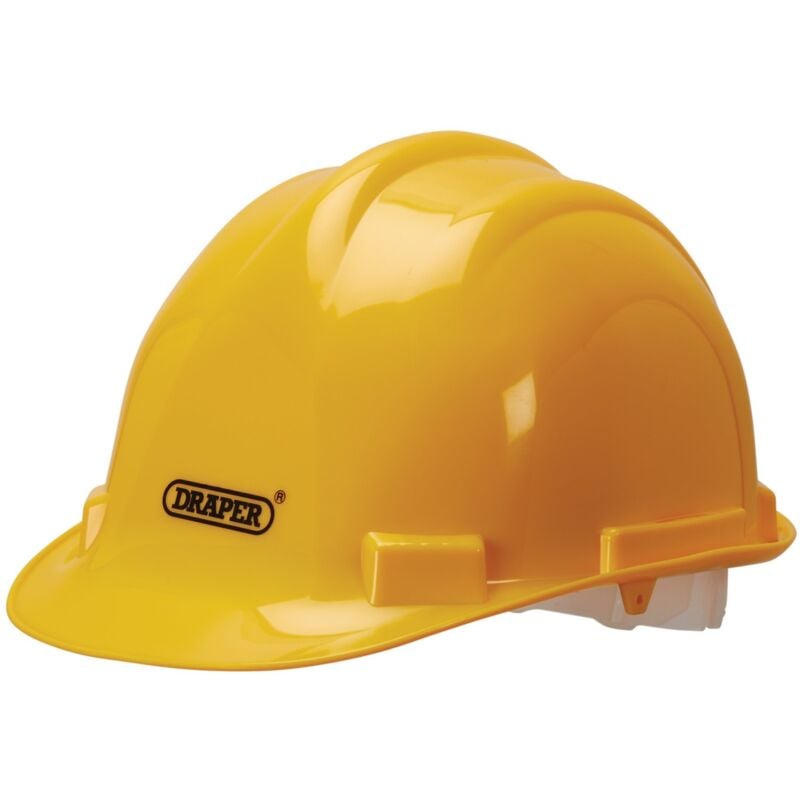 Draper 08906 Safety Helmet in Yellow – Durable Protective Headgear for Construction and Industrial Use