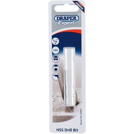 Draper 1/16 Inch HSS Twist Drill Bit – High-Speed Steel Imperial Drill Bit for Precision Drilling