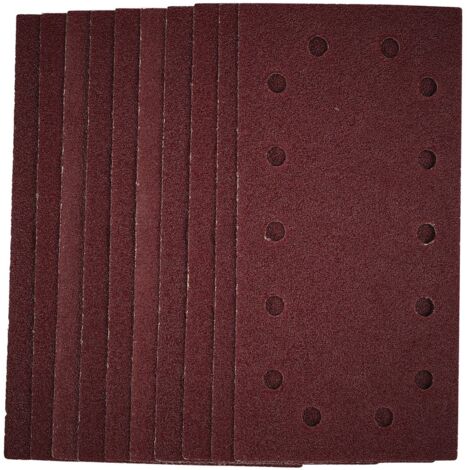Draper 1/2 Sanding Sheets with Hook and Loop, 115 x 230mm, 40 Grit, Pack of 10