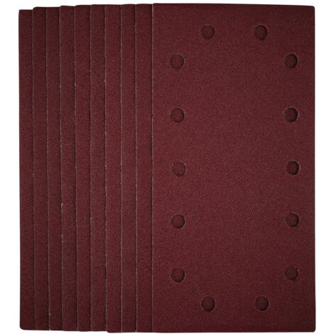 Draper 1/2 Sanding Sheets with Hook and Loop, 115 x 230mm, 80 Grit, Pack of 10