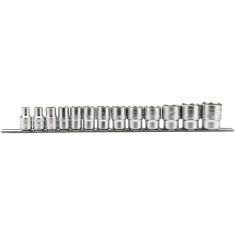 Draper 1/2" Sq. Dr. Imperial Sockets on a Metal Rail (13 Piece) (16498)