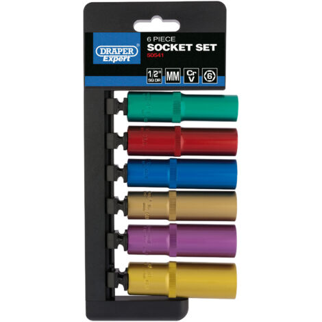 Draper 1/2" Sq. Dr. Metric Coloured Deep Socket Set (6 Piece) (50541)