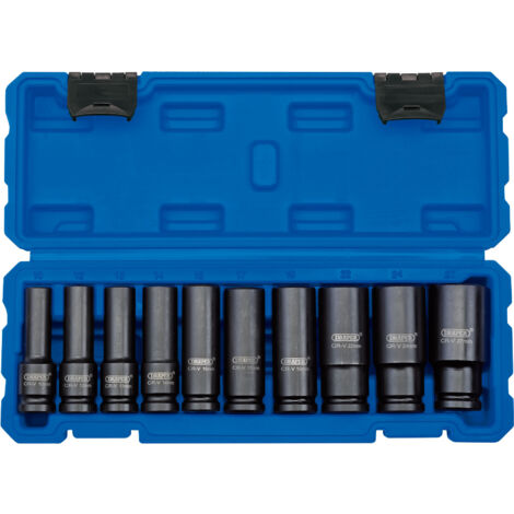 Draper 1/2" Sq. Dr. Metric Deep Impact Socket Set (10 Piece) (83096)